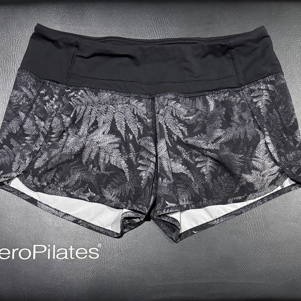Lululemon Athletica Black and Silver Athletic Shorts